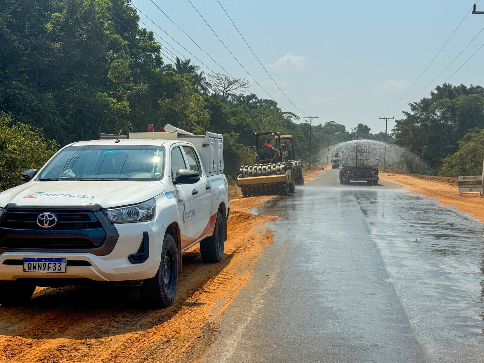 Parceria garante avanço na obra da AC-405, em Cruzeiro do Sul. Foto: Luy Andriel/Deracre